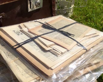 Vintage Scrapbooking Paper | Vintage Book Pages | Old Dictionary Pages | Old Book Pages | Vintage Paper Pack | Paper Crafters Gift Idea