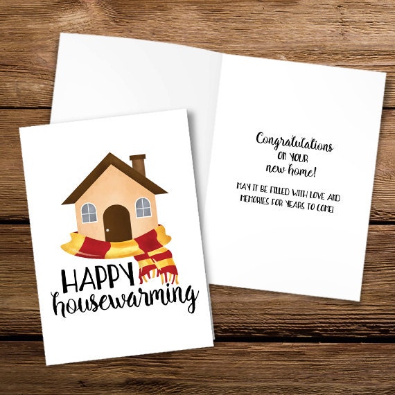 Happy Housewarming Digital 5x7 Printable Folded Card Happy Housewarming Digital 5x7 Printable Folded Card