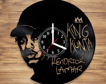Kendrick Lamar Vinyl Record Wall Clock Rapper Rap King Music Perfect Art Decorate Home Style UNIQUE GIFT idea for Him Her (12 inches)