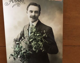 Vintage French Postcard - Bonne Annee Gentleman