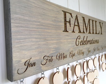 Family CELEBRATIONS Board, Family Birthdays Board, Anniversaries Board, Family Calendar, Birthday Gift, Anniversary Gift
