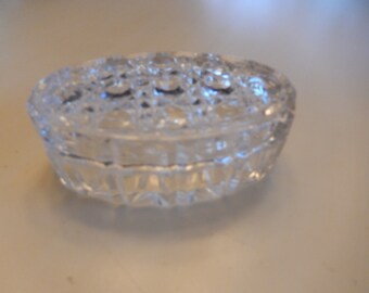CRYSTAL TRINKET DISH with Lid