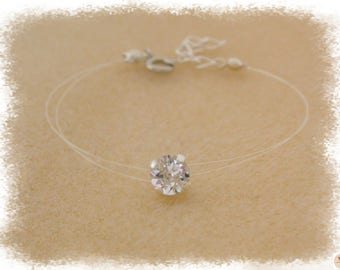 Nylon Transparent & Swarovski Elements Crystal bracelet