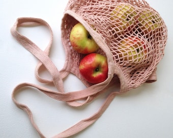 Naturally Dyed Market Bag Organic Cotton- Madder Root Pink