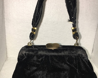 Mini Black Velvet Purse