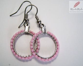 Small Beaded Hoop Earrings