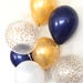 Navy and Gold Balloon Bouquet | Gold and Navy Balloon Bouquet | Navy and Gold Balloons | Navy and Gold Graduation Balloons | Navy Bridal