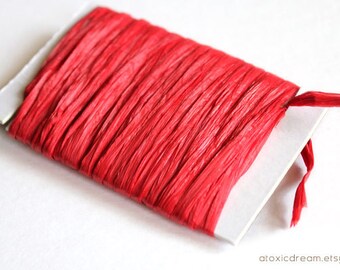 Red Raffia Ribbon - 30/100 yards - 1/4 inch wide