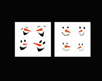 Set of 2 Snowman Faces bundle