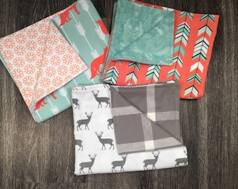 Set of 3 Lightweight Baby Blankets