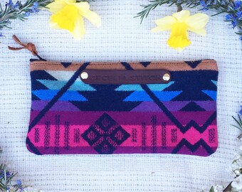Spring NW Wool & Leather Clutch
