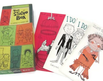 Vintage Greeting Cards, 1960's Studio Box Greeting Cards, Humorous, Funny Cards, Birthday, Get Well