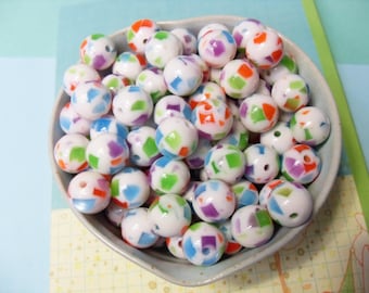 20x 12mm Multicolour Chip Resin Juicy Globe beads
