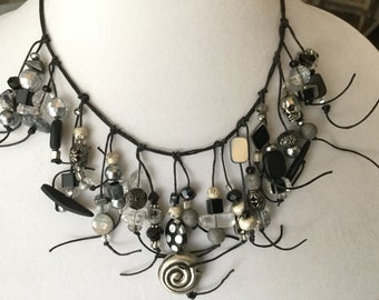 Unique wearable art statement necklace.
