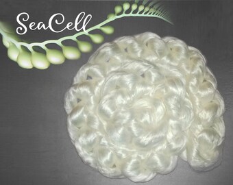 SeaCell fiber - made from seaweed - silky and luxurious - spinning felting fiber fibre white undyed vegan eco friendly natural cellulose