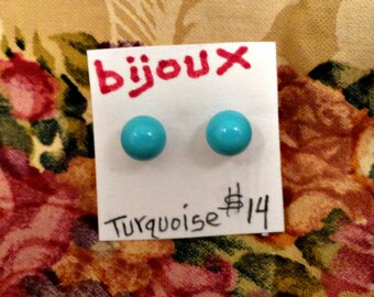 Turquoise Post Earrings on Sterling Silver