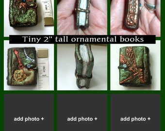Tiny 1-2" ornamental polymer clay books