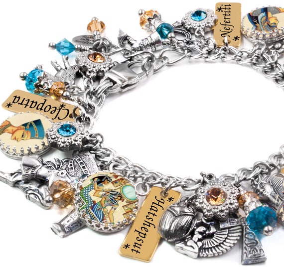 Download Charm Bracelet Egyptian Silver Charm Bracelet Egyptian