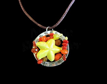 Yellow Seashore - Ring Window Pendant