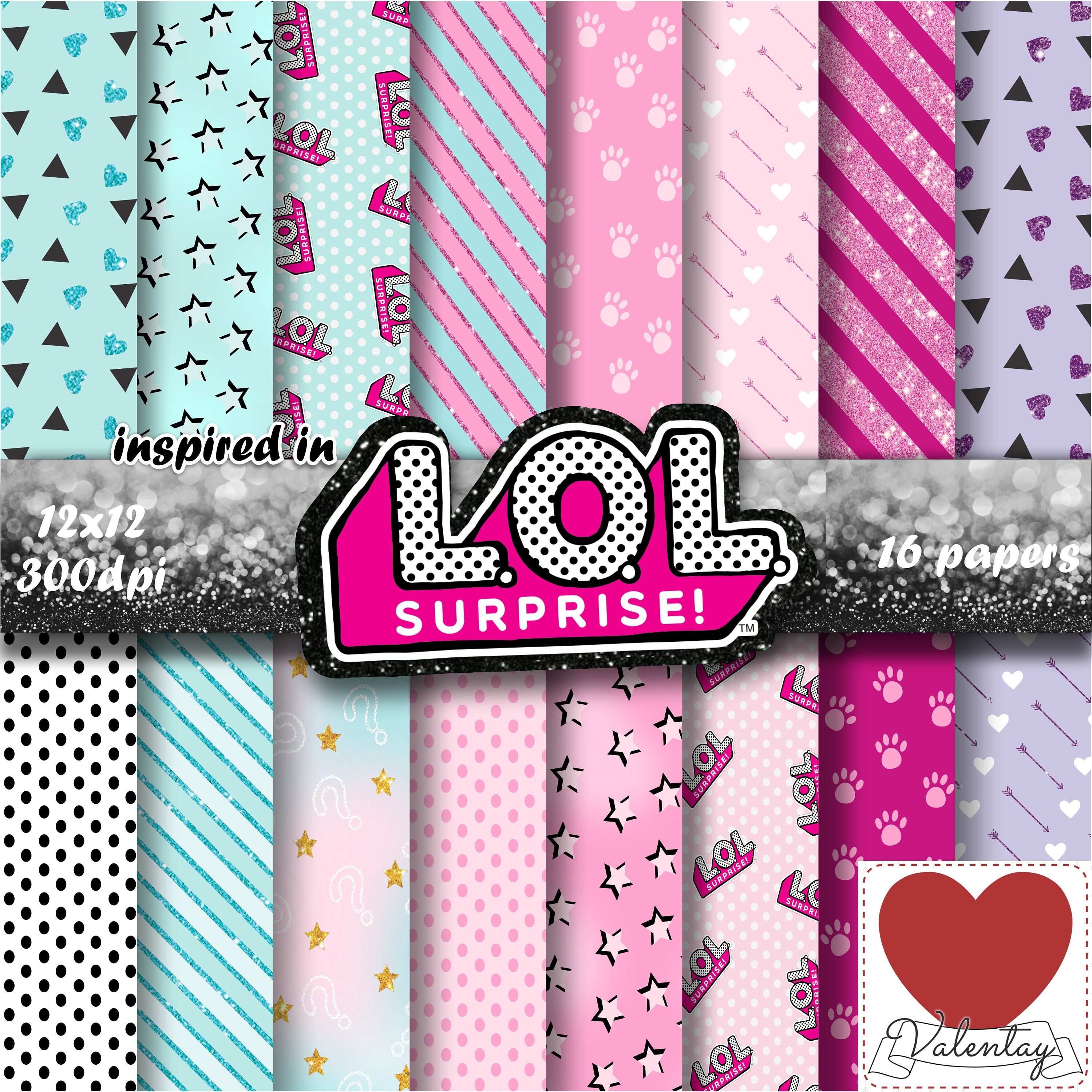 LoL Surprise Digital Paper Kit Digital LoL Surprise Bonecas