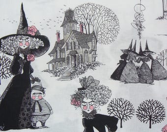 The Ghastlies, Yard, Alexander Henry, Haunted House, Ghastlie Fabric, Ghastlie Scenes, Natural Background, By the Yard, Cotton Fabric