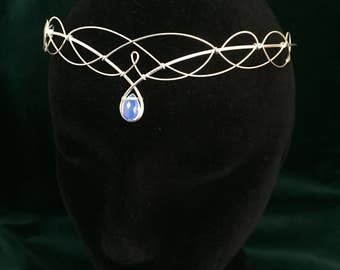 Moonstone Headpiece Silver Circlet Elven Headpiece Medieval Wedding Boho Wedding Circlet Headpiece Bridal Tiara