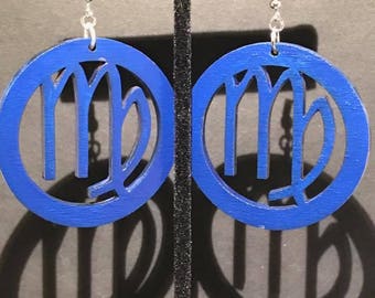 Blue Virgo SymbolEarrings