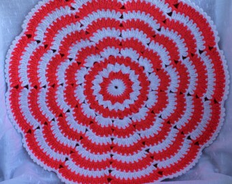 Two-sided crochet chair pads, round chair pads, crochet