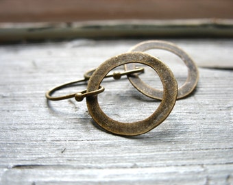 Brass Hoop Earrings, Handmade Artisan Metalwork Hoop Earrings Jewelry, Drop Earrings, Dangle Earrings, Hoop Earrings