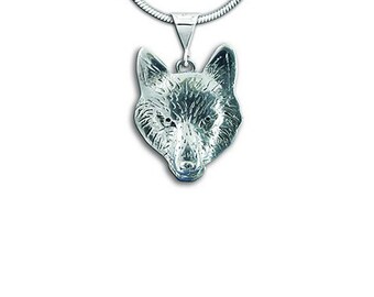 Sterling Silver Wolf Pendant