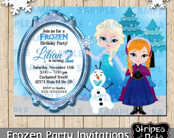 personalised elsa from frozen birthday party invitation