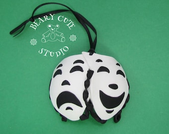 Comedy and Tragedy Christmas Ornament, Drama Ornament, Mask ornament