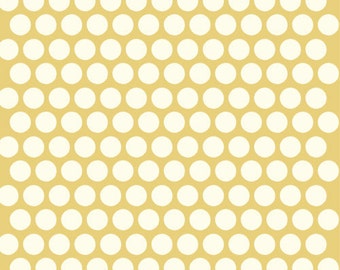 Organic Yellow Polka Dot Fabric - Birch Dottie 1/2 Yard