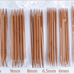Double Pointed Carbonized Bamboo Knitting Needles (Set of 15 sizes)
