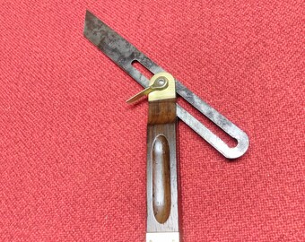 Vintage T-Bevel Stanley No. 25 10" Rosewood & Brass Handle Made In USA Hand Tool