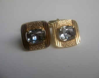 elegant, anthracite-coloured glass cufflinks