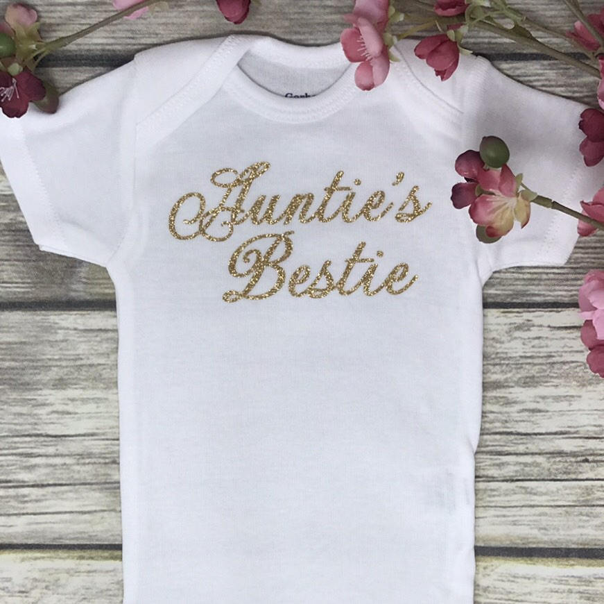 Aunties Bestie Baby Girl Onesie Baby Shower Gift Baby Girl