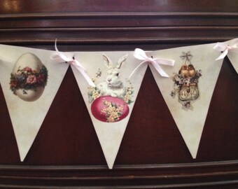 Vintage Easter Pennant Flag Banner
