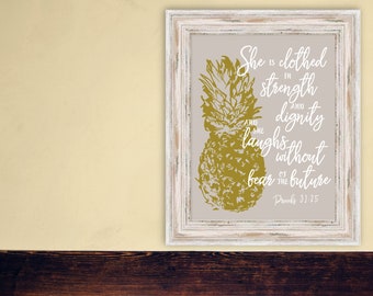 She is clothed in strength and dignity SVG