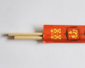Bamboo chopsticks in paper sleeves disposable (10 pairs)