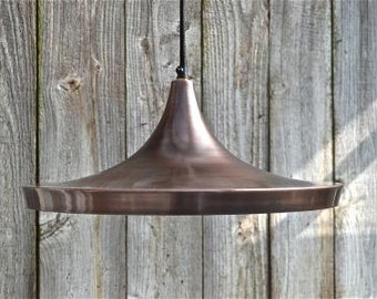 Large retro Danish design vintage copper hanging pendant light ceiling lamp LRD1