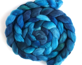 Quenched, Finn Wool Roving, Hand Painted Spinning or Felting Fiber