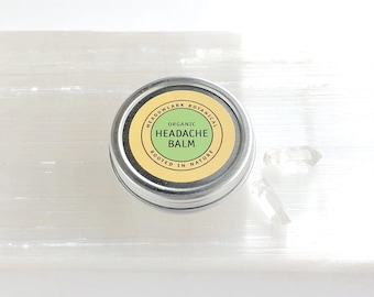 Organic Headache Balm | Natural Headache Relief | Migraine Salve | Stress Relief Gift for Mom | Nursing + Pregnancy Safe Headache Remedy
