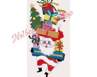 Jolly DANCING SANTA-Peyote 2 DROP Holiday Tapestry Bead Pattern Instant Download tbp003