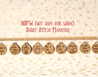 NSFW (not safe for work) Sassy Stitch Markers for Knitting