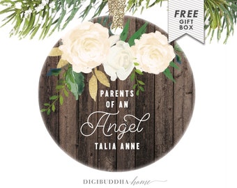 Infant Loss Keepsake, Bereavement Gift Christmas Ornament, Parents of An Angel Personalized Ornament with Child's Name, Infant Loss Gift