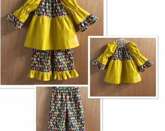 Peasant Top and Ruffle Pants, size 3t