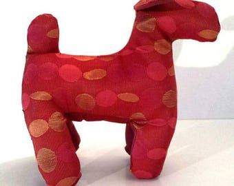 Toy Dog House Red Textile Art