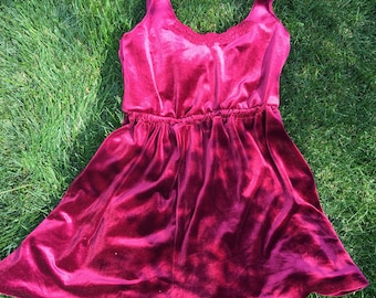 Red velvet skater dress