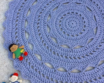 Crochet Doily Rug TShirt Yarn 100cm